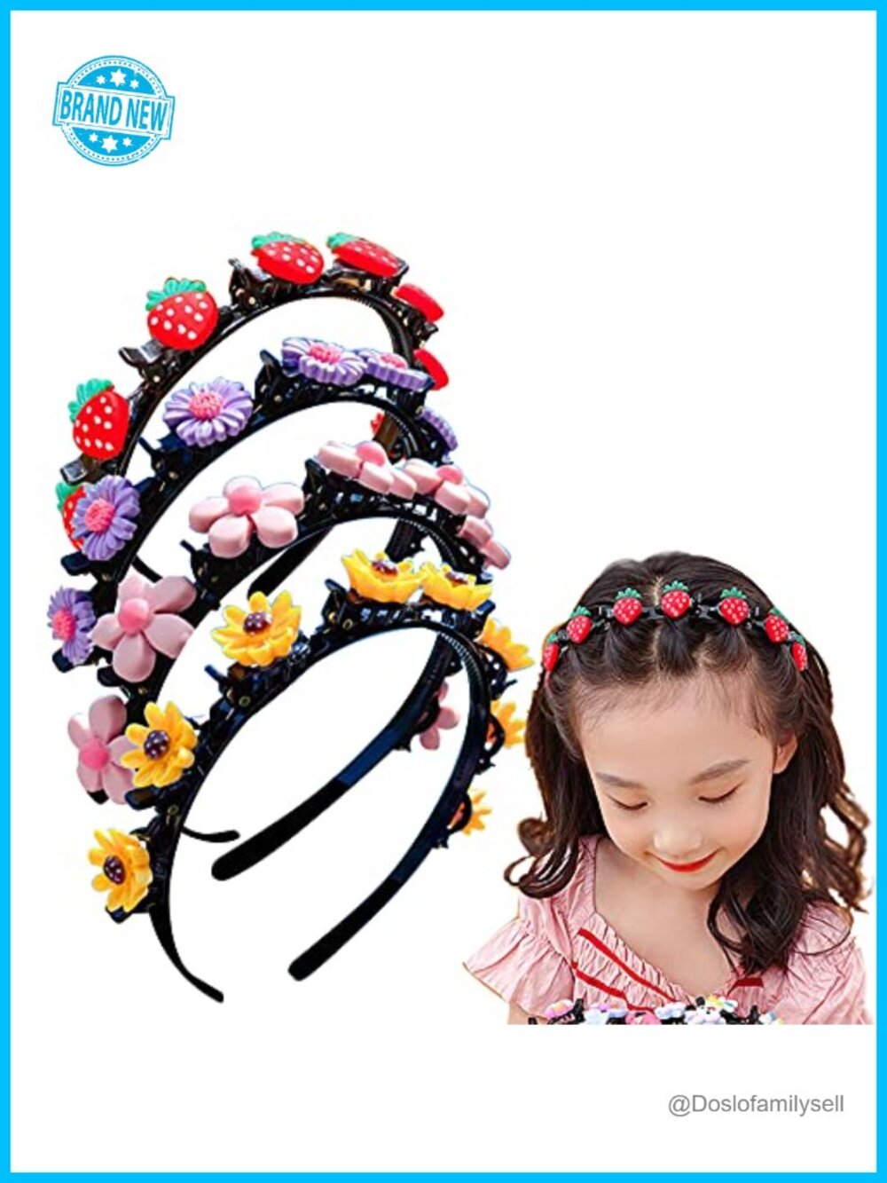 Girl Princess Hairstyle Hairpins Double Layer Headbands with Clips Braided Hair
